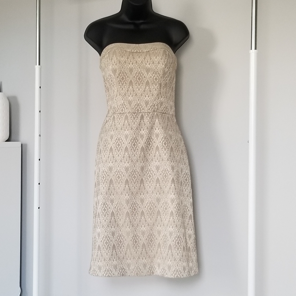White House Black Market strapless Jacquard Cocktail dress